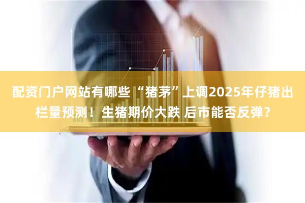 配资门户网站有哪些 “猪茅”上调2025年仔猪出栏量预测！生猪期价大跌 后市能否反弹？
